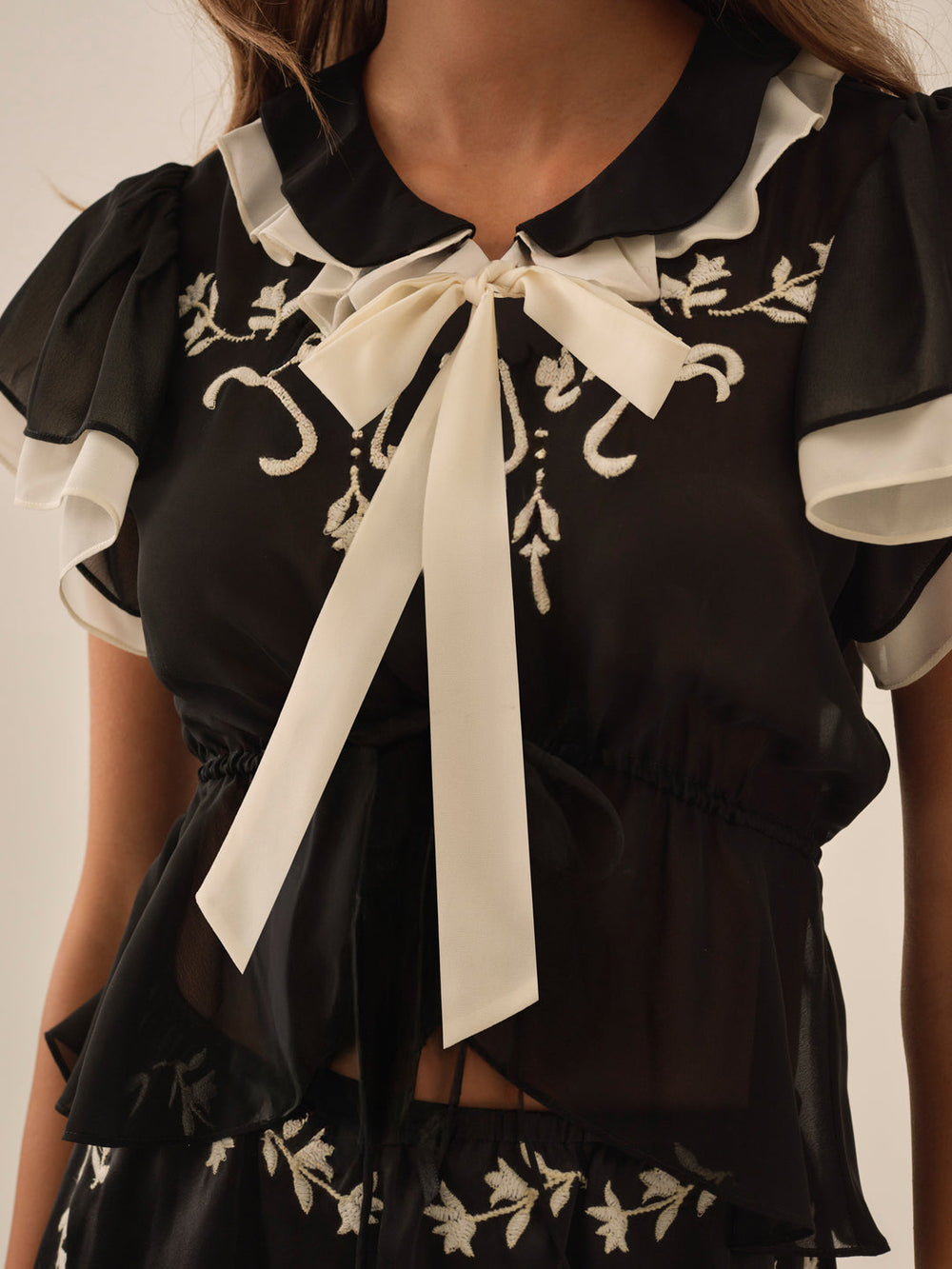 Emmie Chiffon Top Black