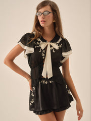 Emmie Chiffon Top Black