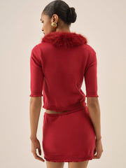 Maura Knit Cardigan Red