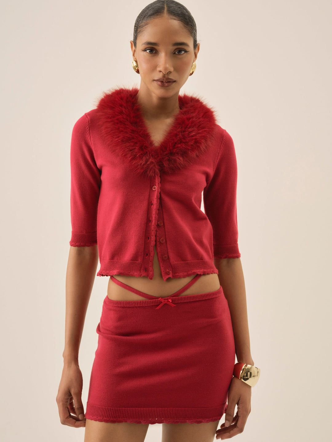 Maura Knit Cardigan Red