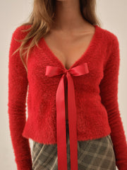 Tayla Knit Cardigan Red