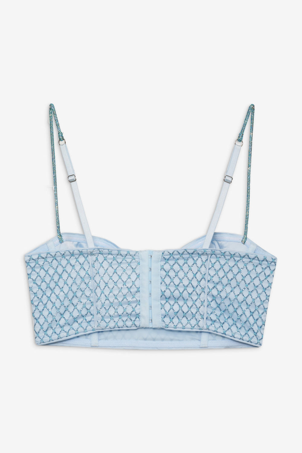 Glitter Grid Bustier Top Blue