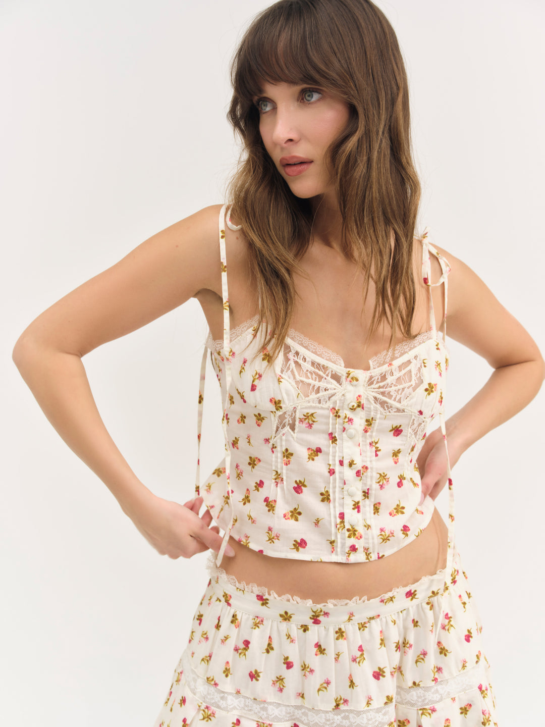 Adahlia Floral Top Cream