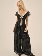 Dottie Dot Pantsuit Black