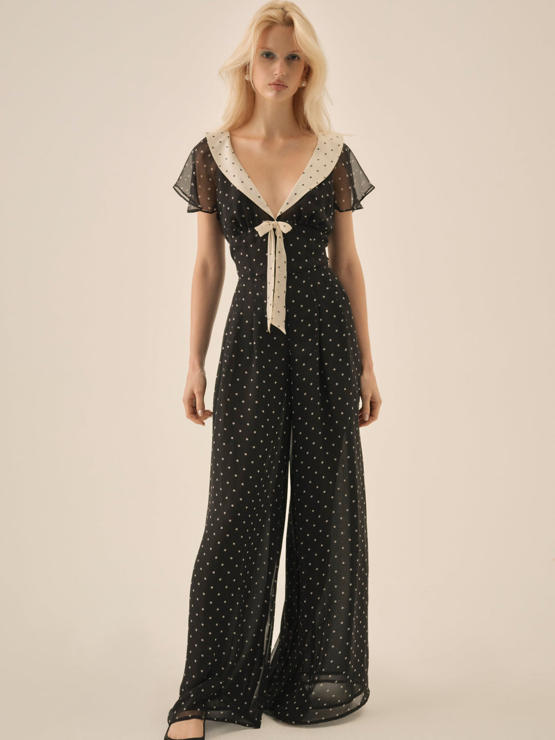 Dottie Dot Pantsuit Black