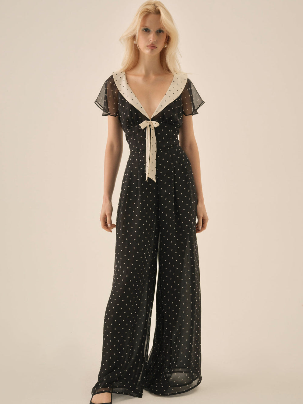 Dottie Dot Pantsuit Black