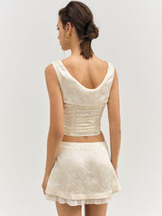 Carla Jacquard Corset Top Cream