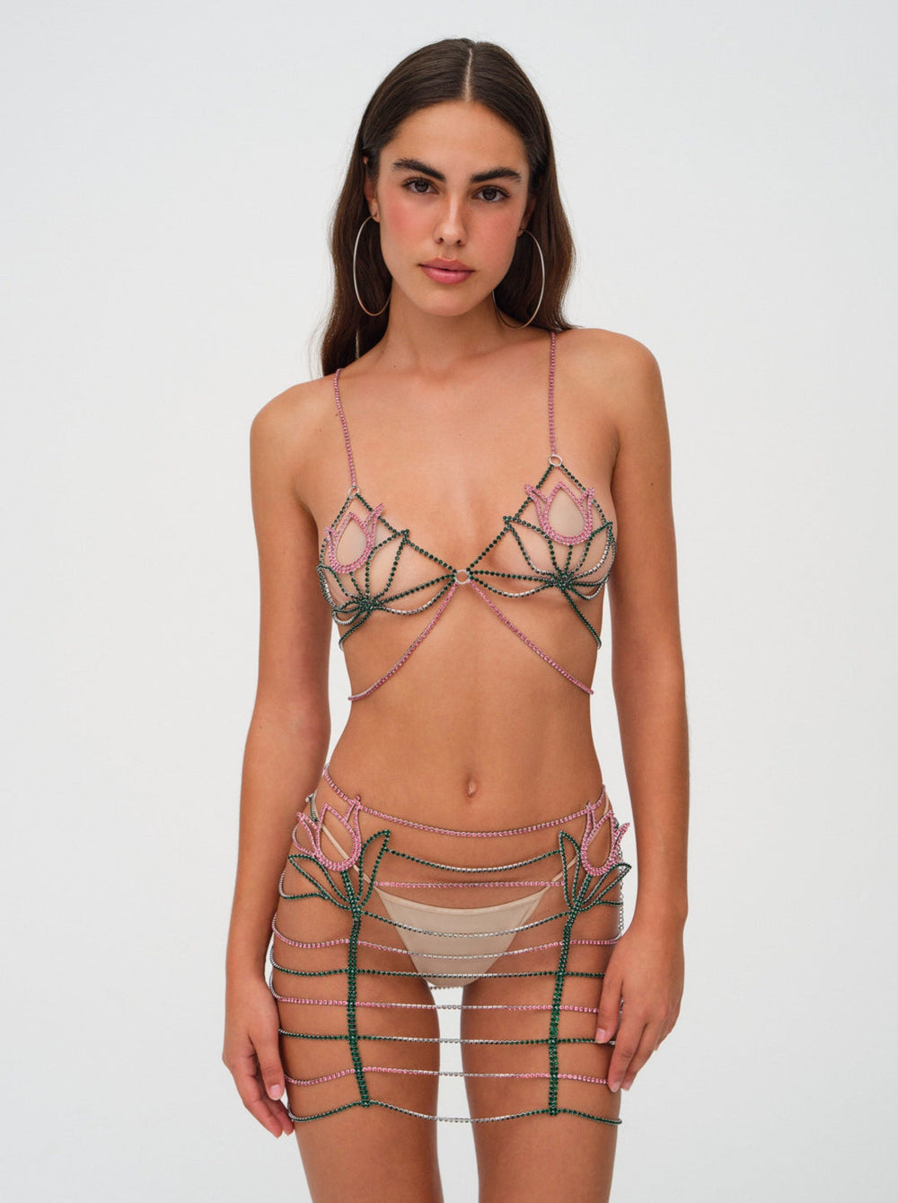 Tulip Rhinestone Bralette Pink