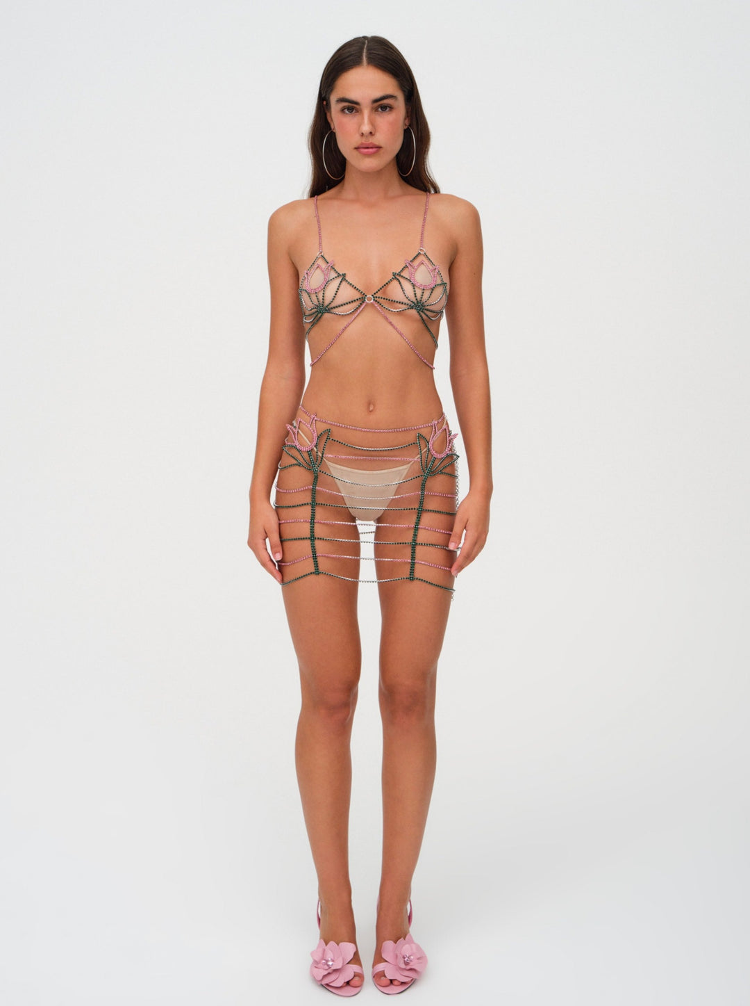 Tulip Rhinestone Bralette Pink