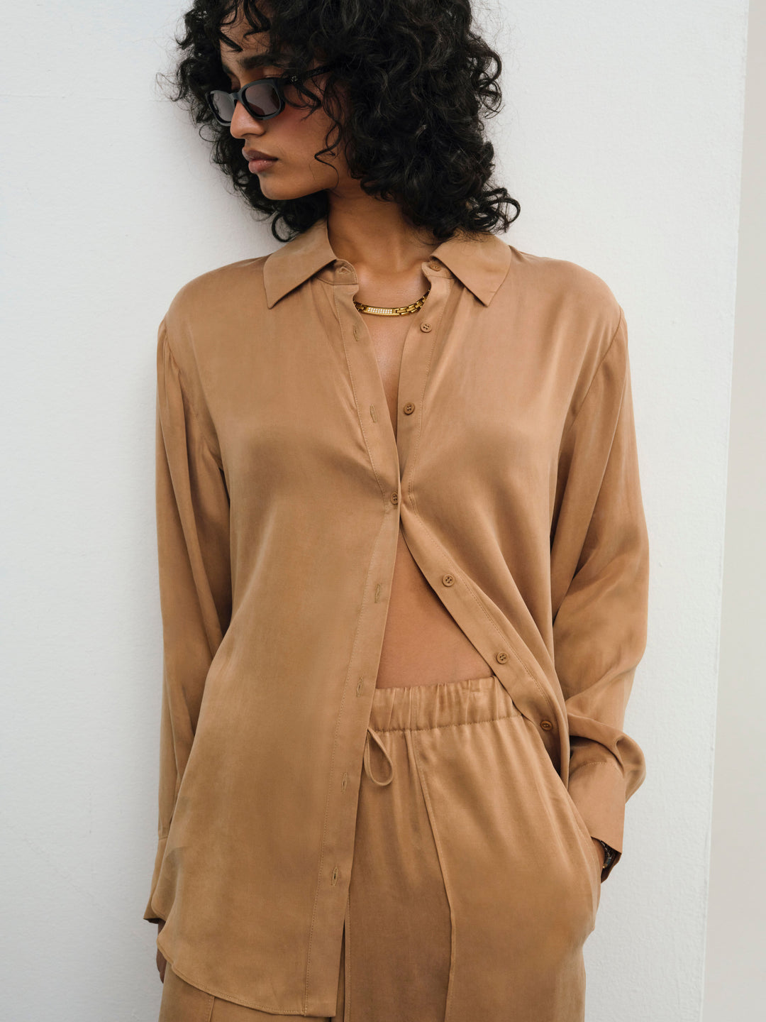 Clarabell Button Down Shirt CAMEL