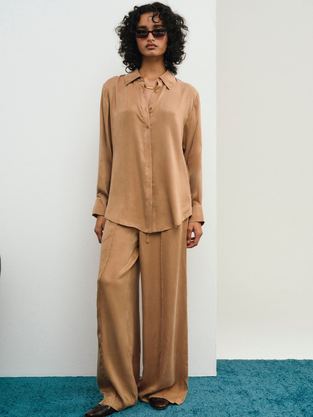 Clarabell Button Down Shirt CAMEL