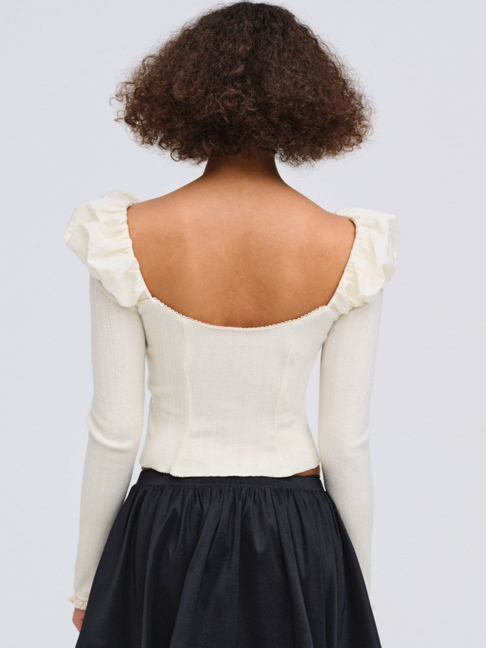 Aliyah Pointelle Top Cream