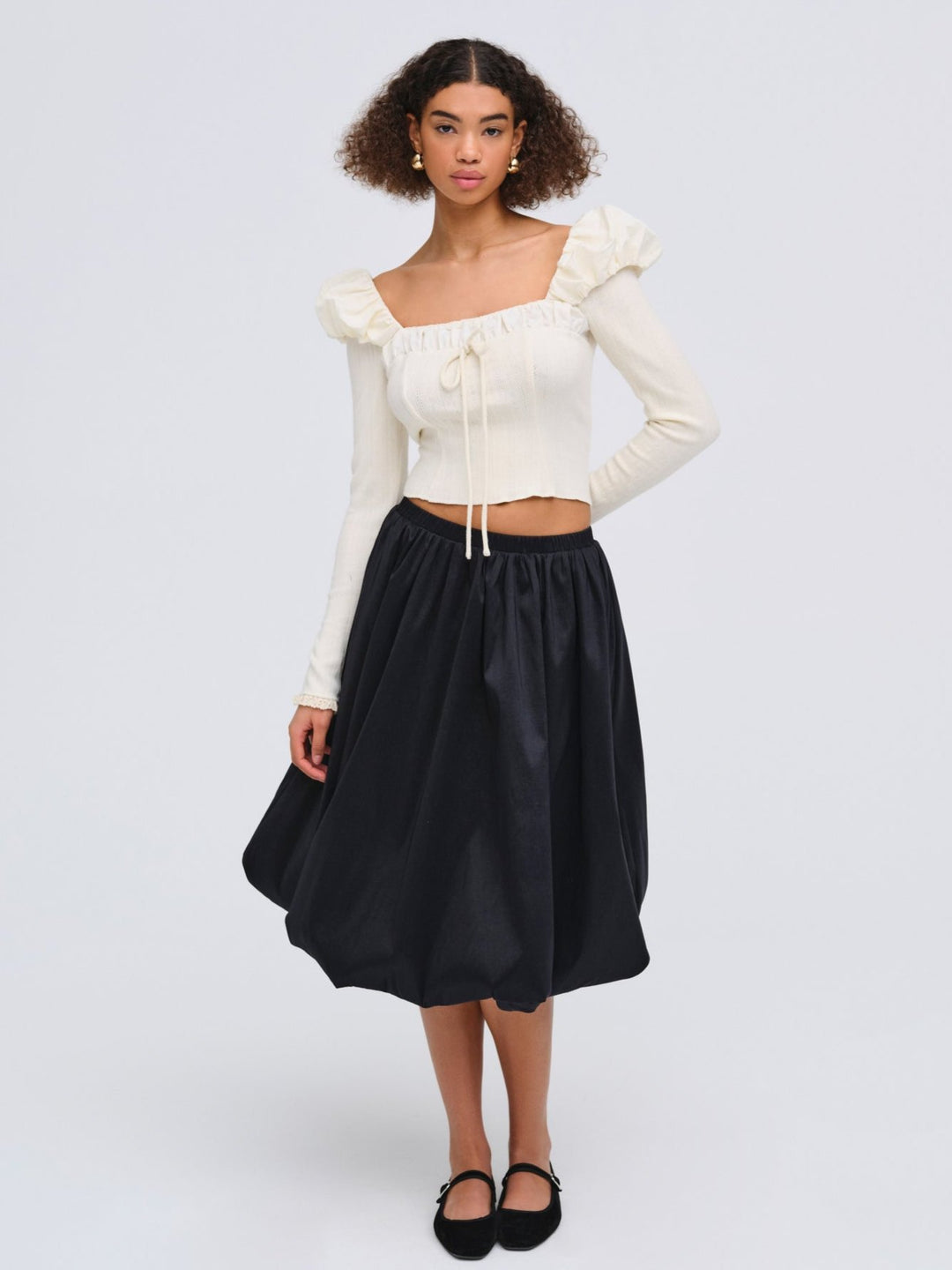 Aliyah Pointelle Top Cream