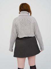 Vera Cropped Cut Out Sweater Grey