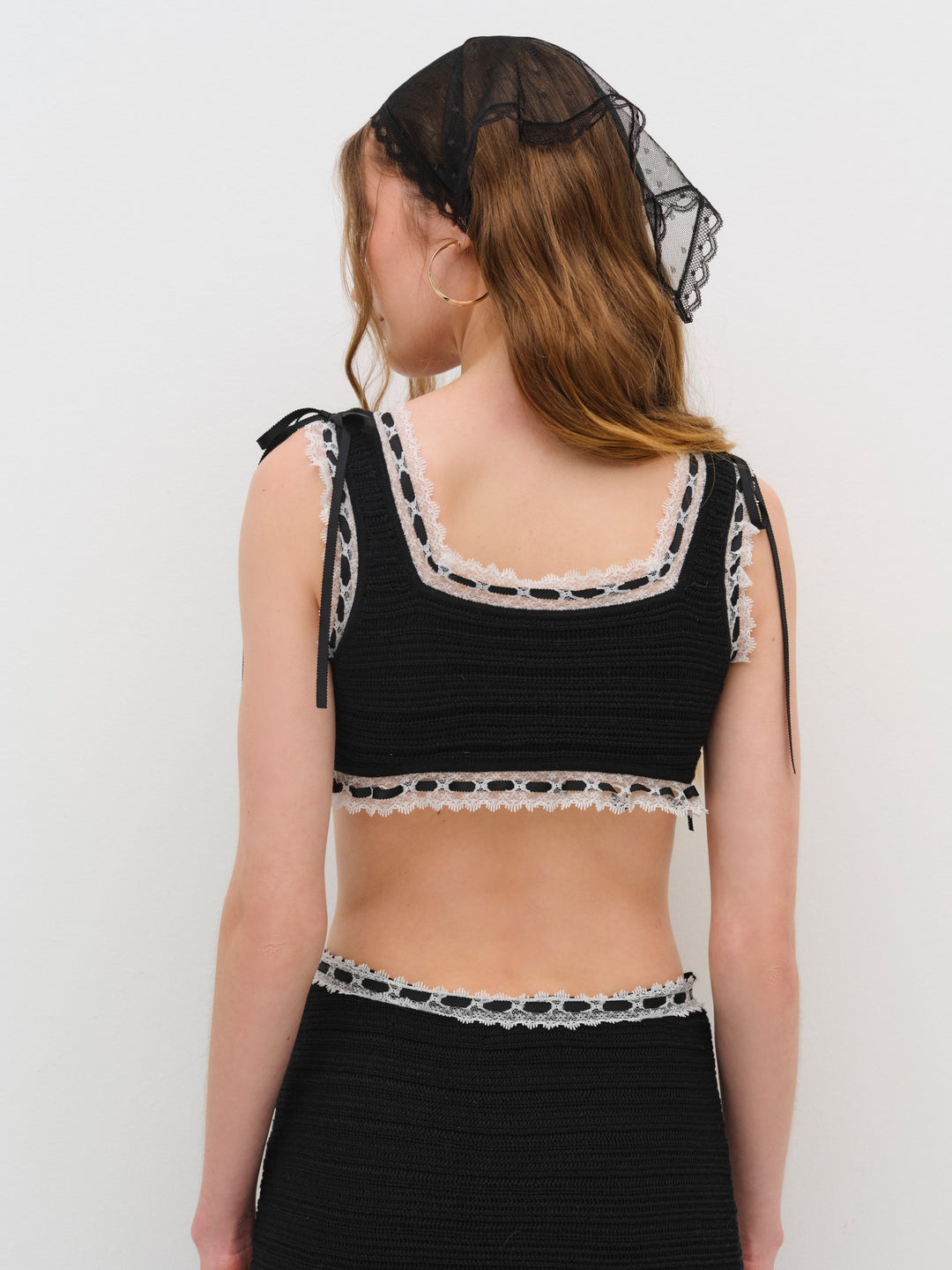 Mayfair Crochet Crop Top Black