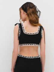 Mayfair Crochet Crop Top Black