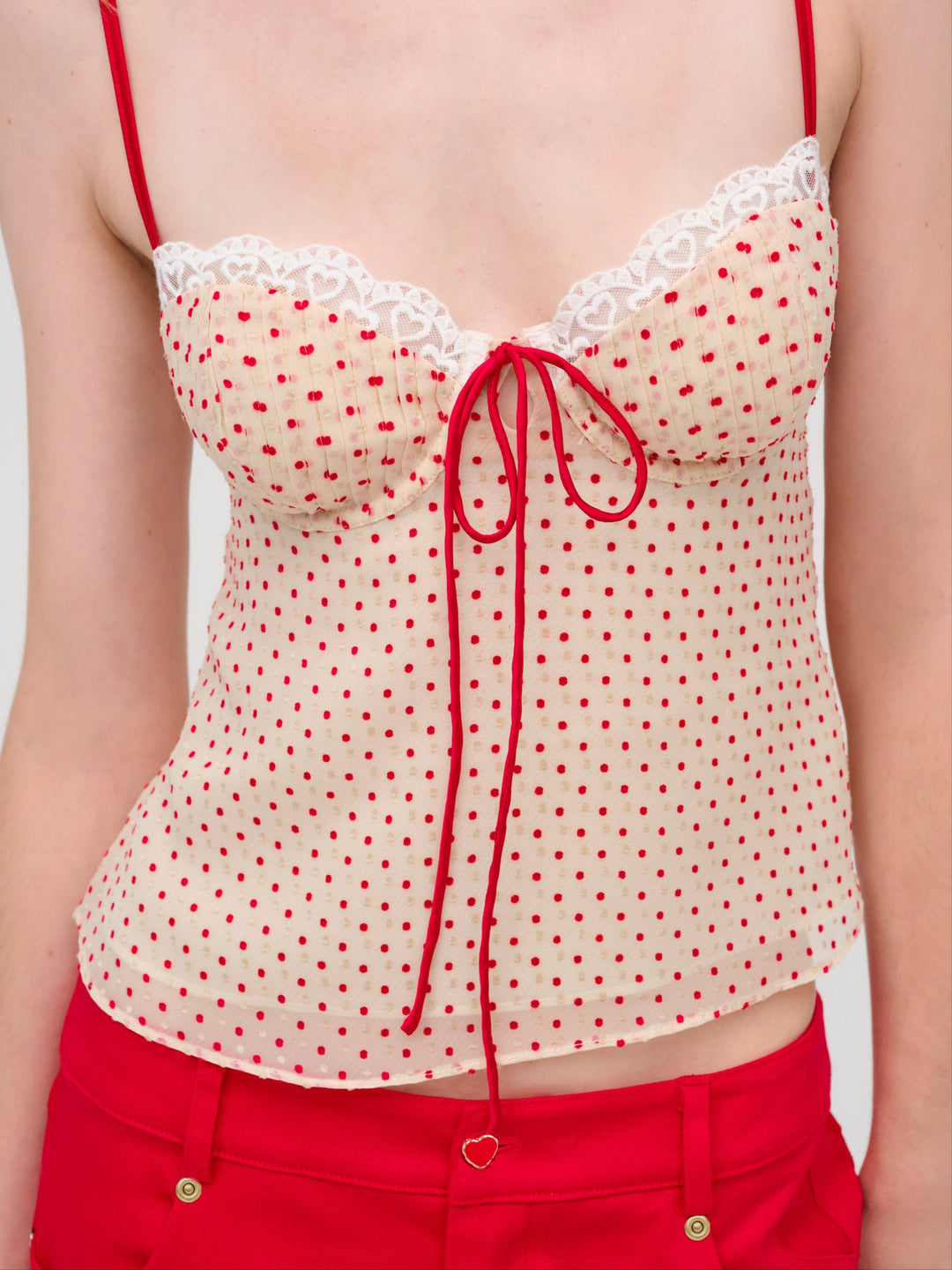 Love Dot Camisole Top Cream