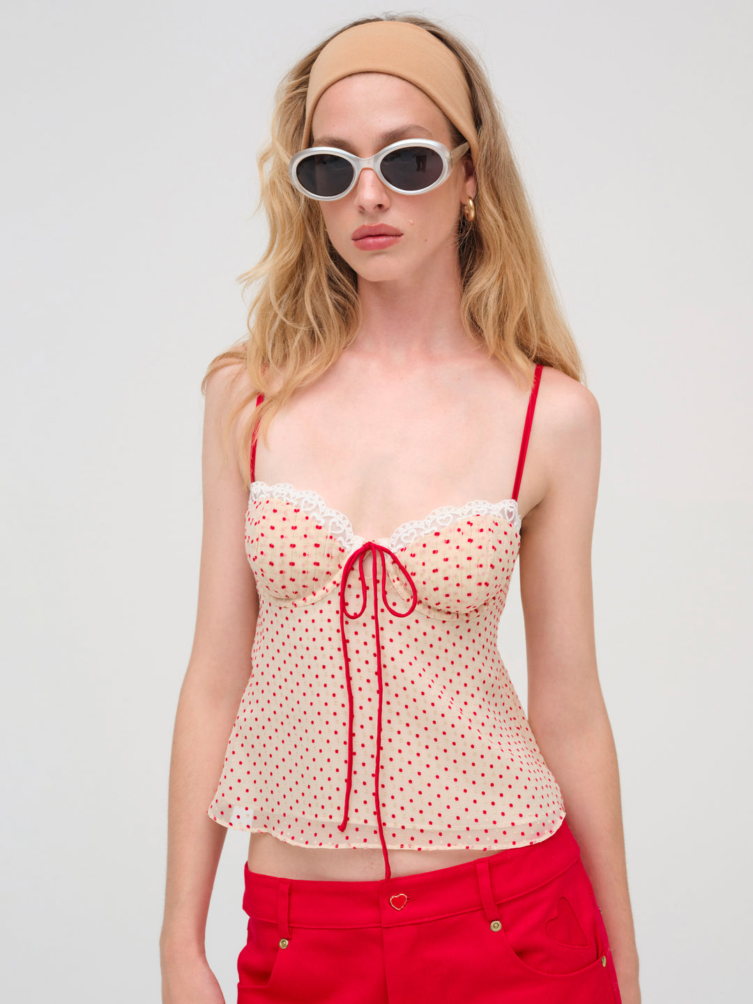 Love Dot Camisole Top Cream