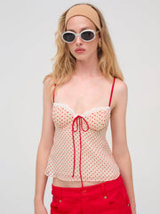Love Dot Camisole Top Cream