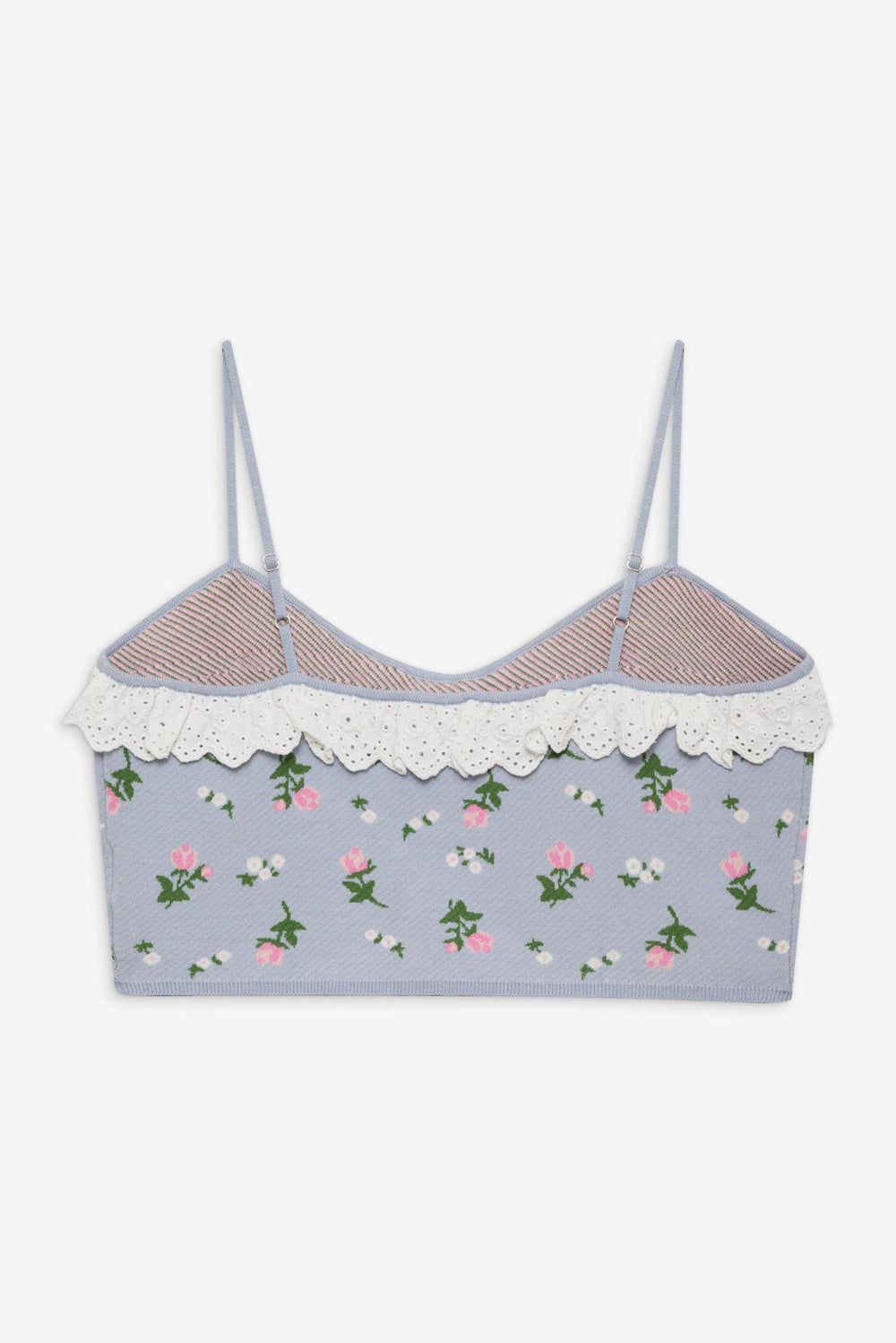 Amalia Knit Crop Top Blue