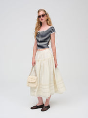 Suzette Stripe Top Black