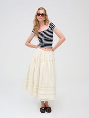 Suzette Stripe Top Black