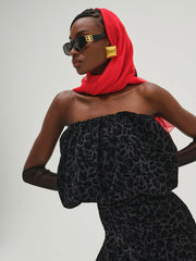 Midnight Velvet Bubble Top Black