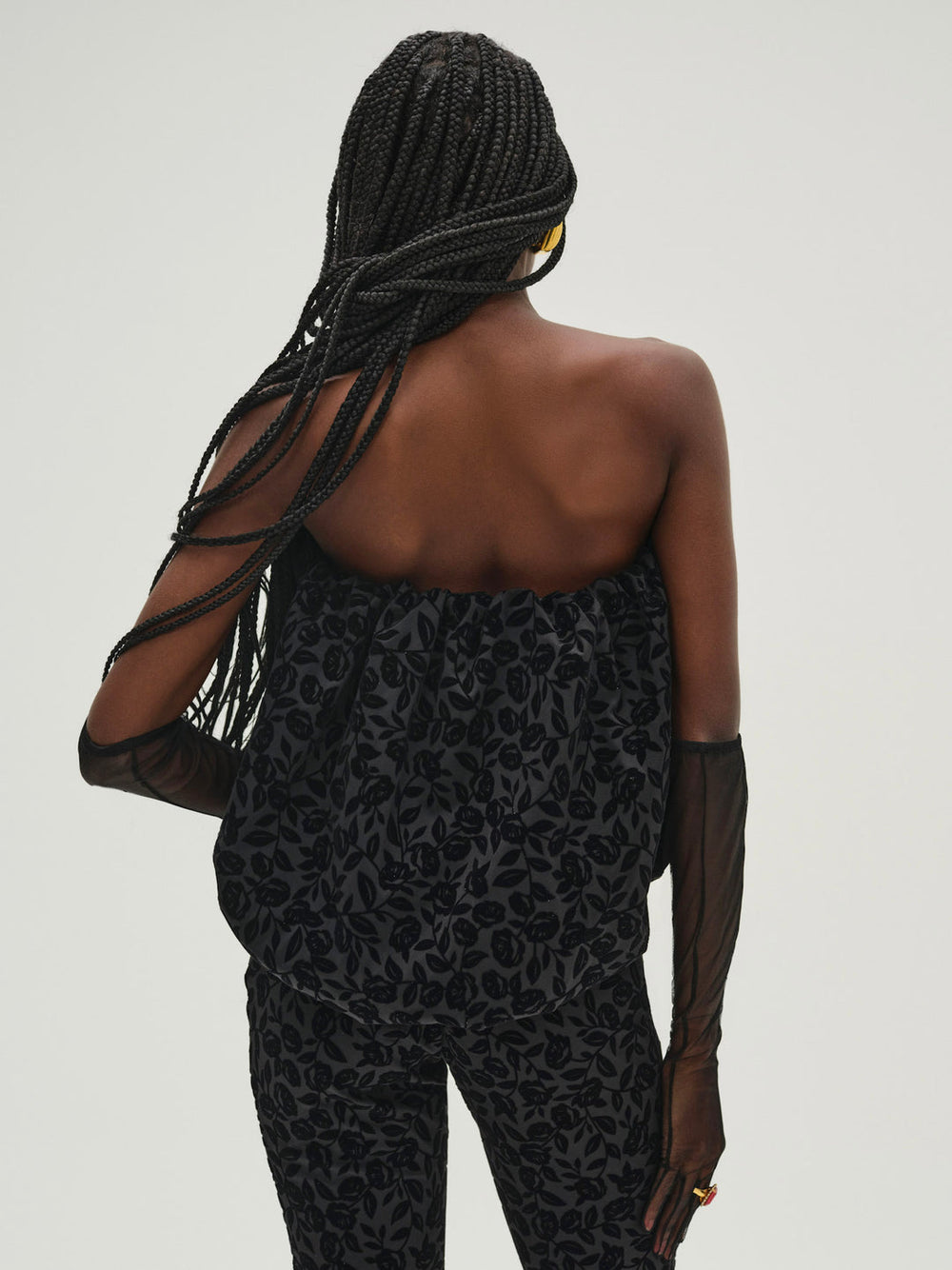 Midnight Velvet Bubble Top Black