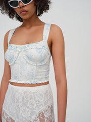 Chantal Denim Corset Top Blue