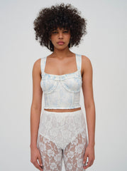Chantal Denim Corset Top Blue