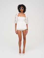 Daisy Eyelet Top White