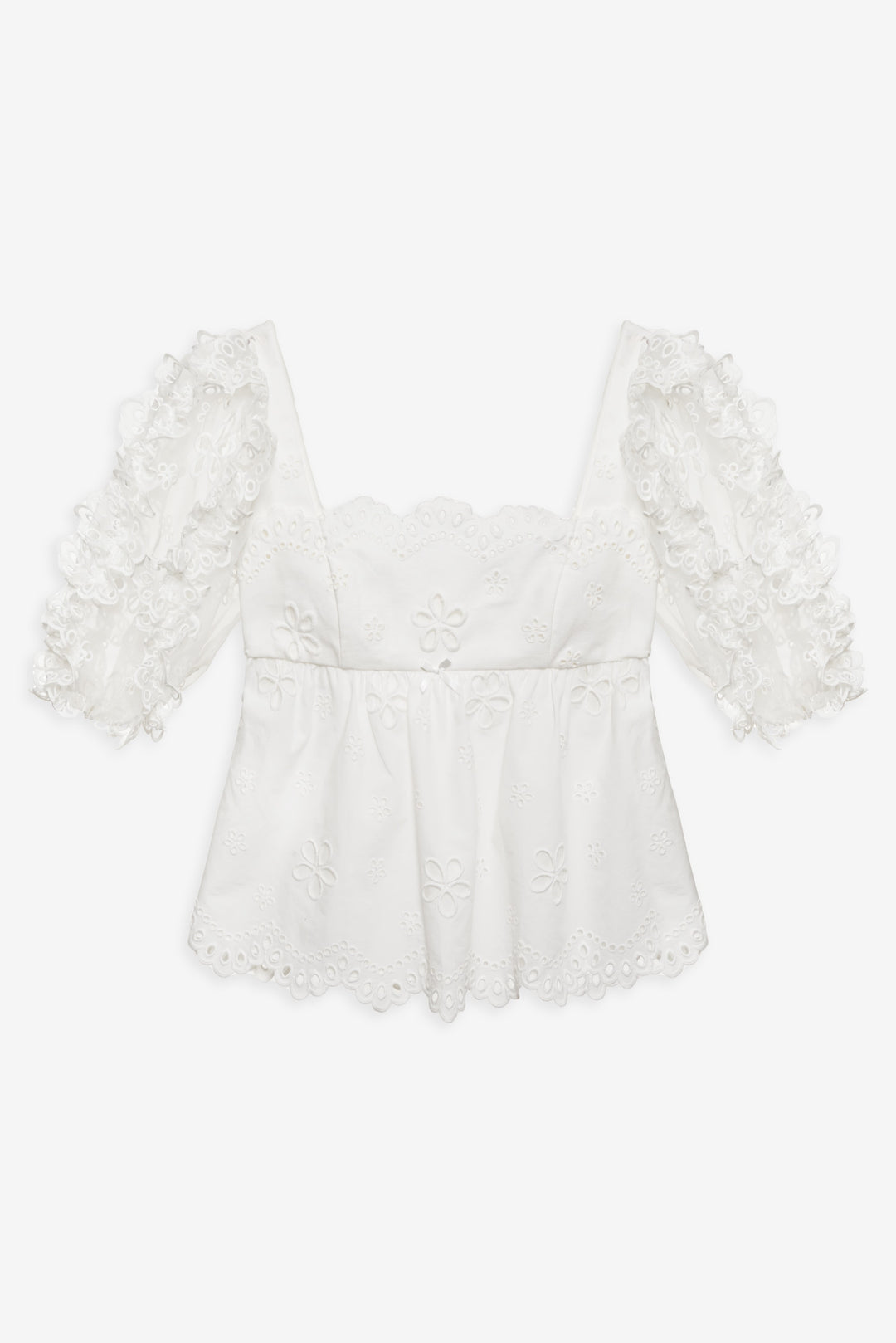 Daisy Eyelet Top White