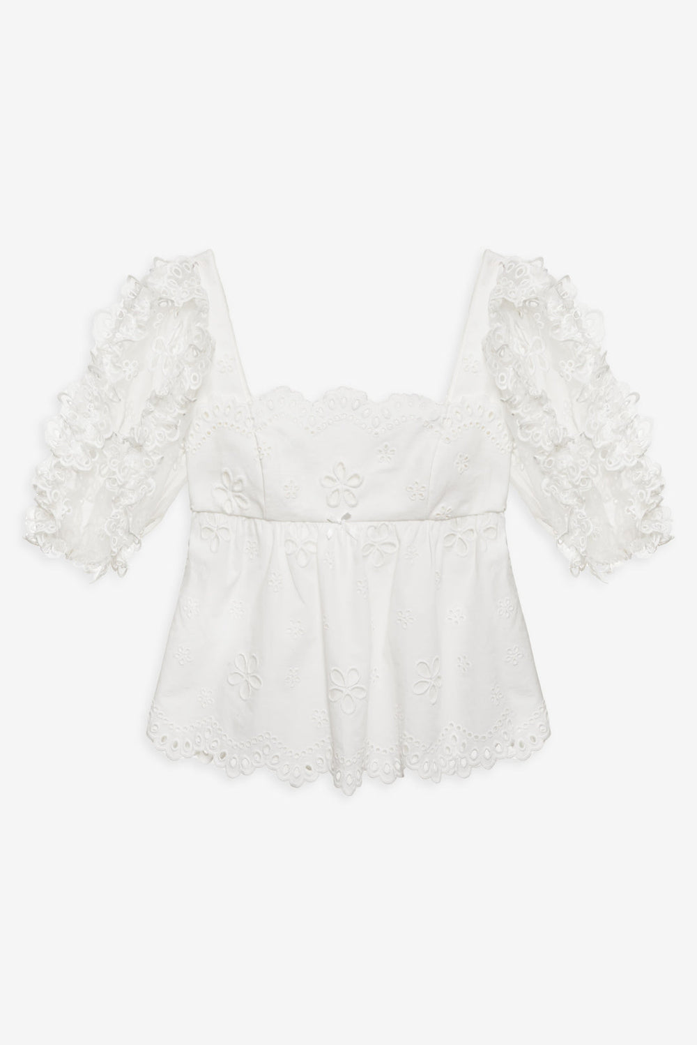 Daisy Eyelet Top White