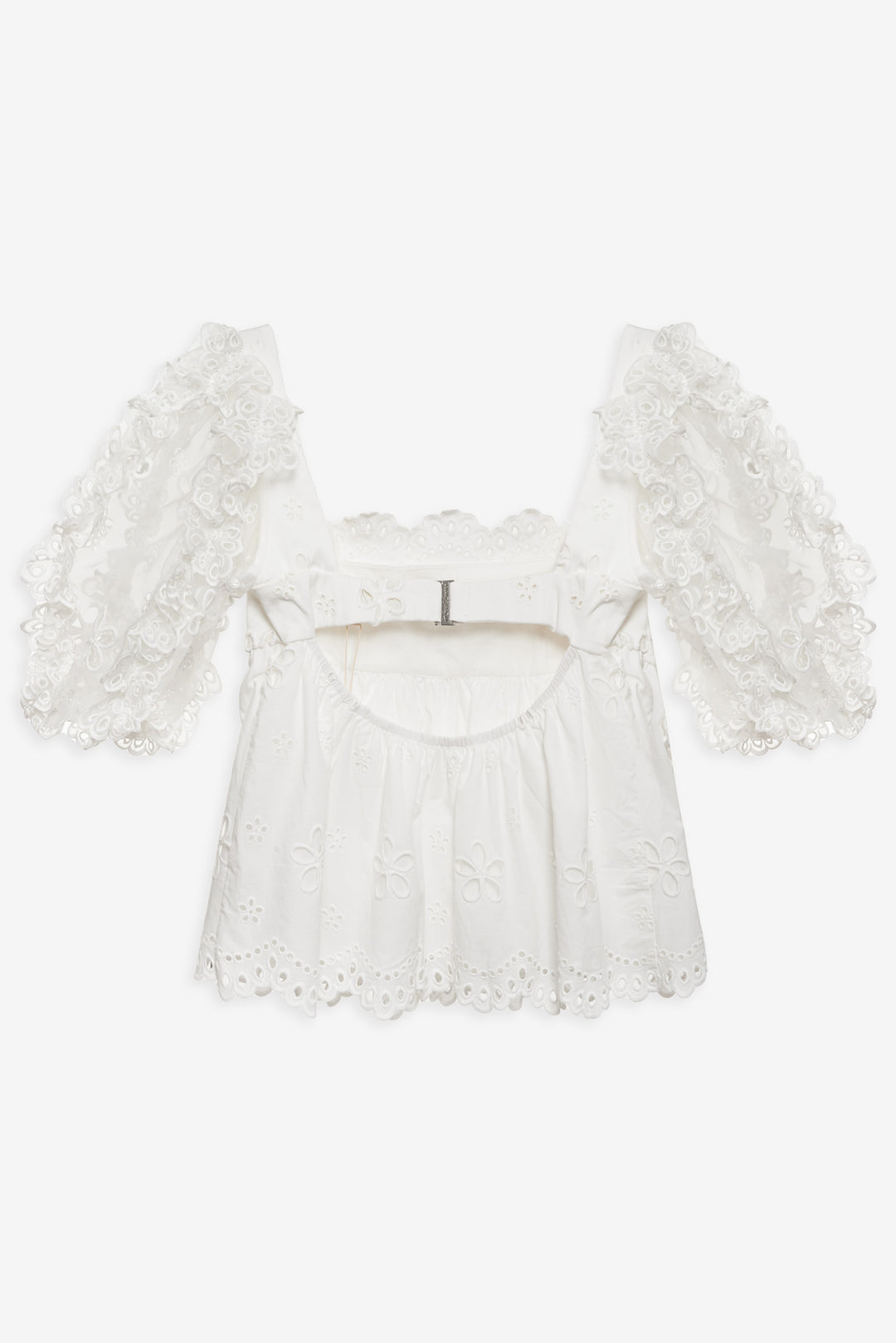 Daisy Eyelet Top White