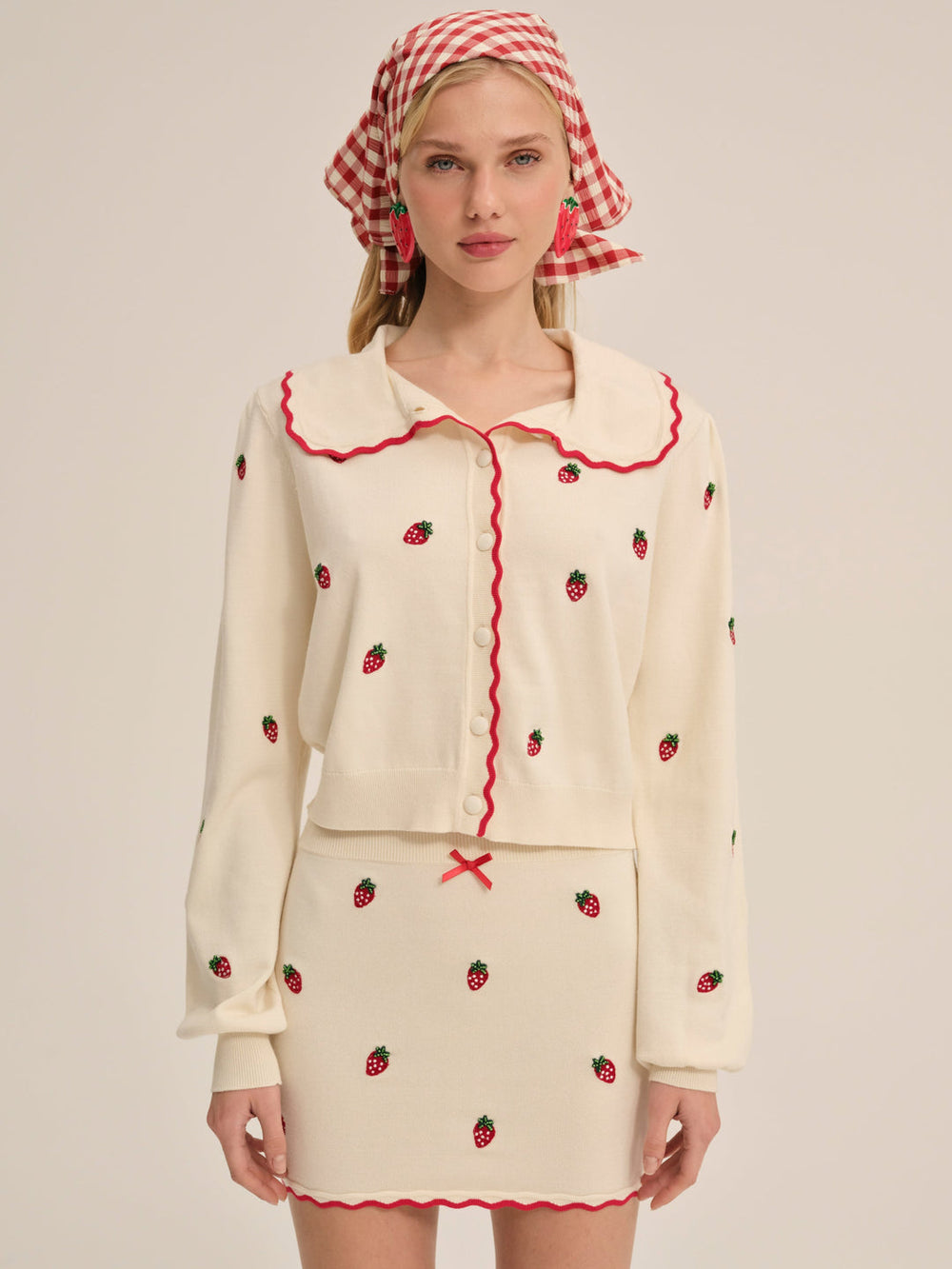 Strawberry Jam Cardigan Cream