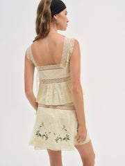Jolene Embroidered Top Yellow