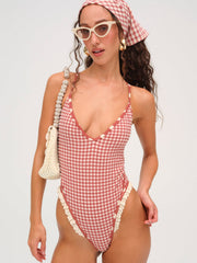 Strappy One Piece Swimsuit Red