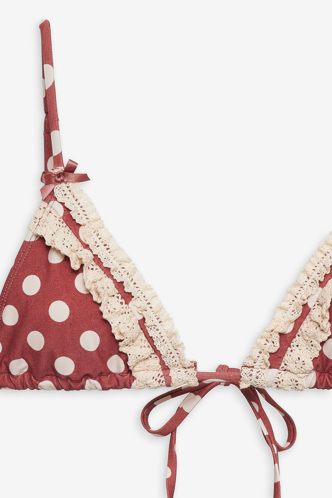 Dolly Dot Triangle Bikini Top Red