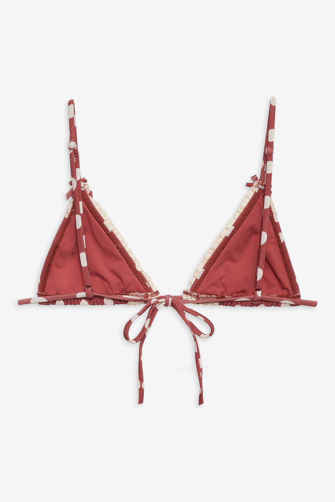 Dolly Dot Triangle Bikini Top Red