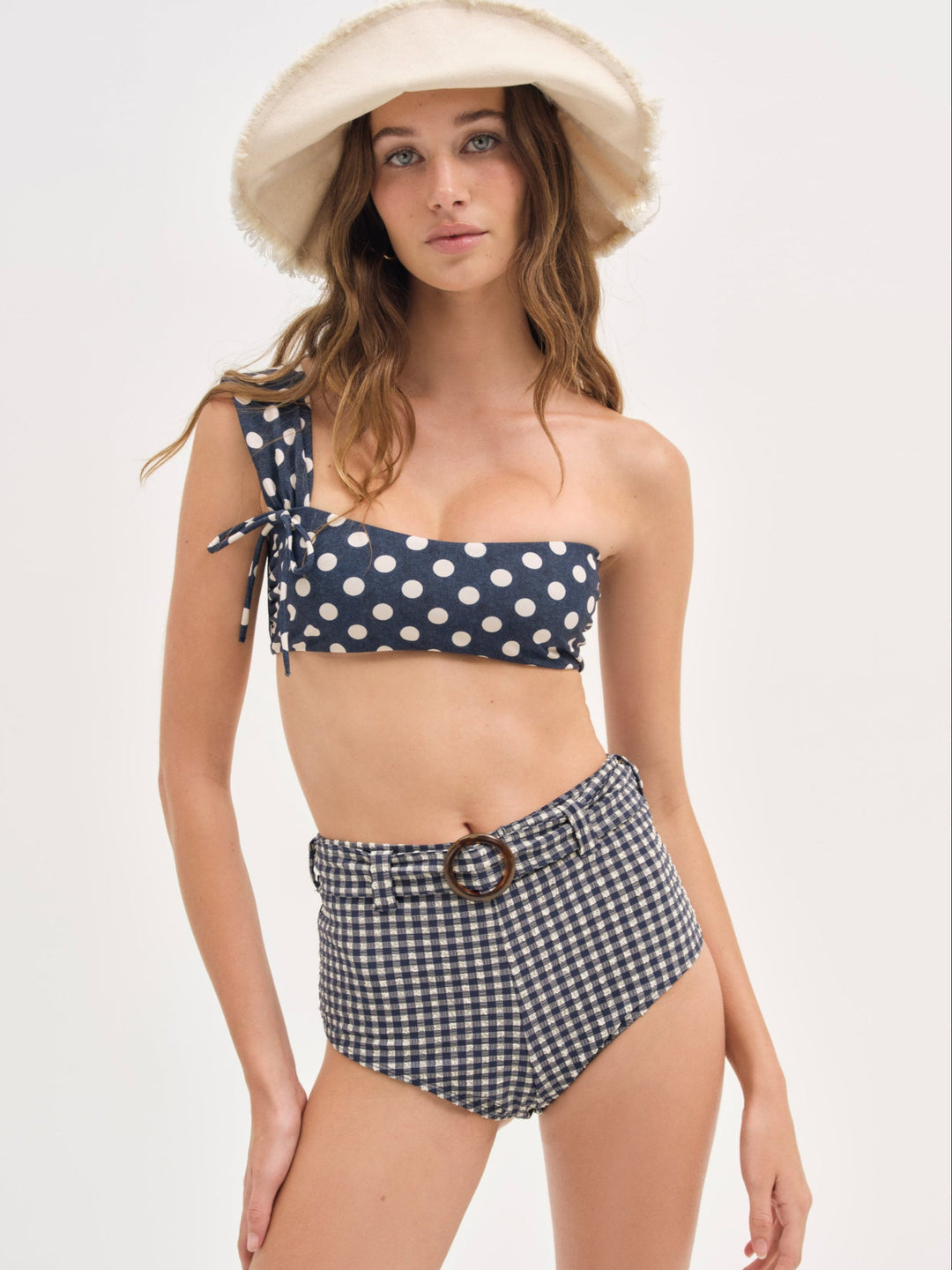 Gingham Swim Short Blue