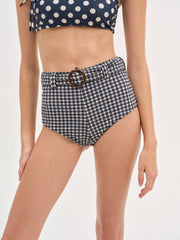 Gingham Swim Short Blue