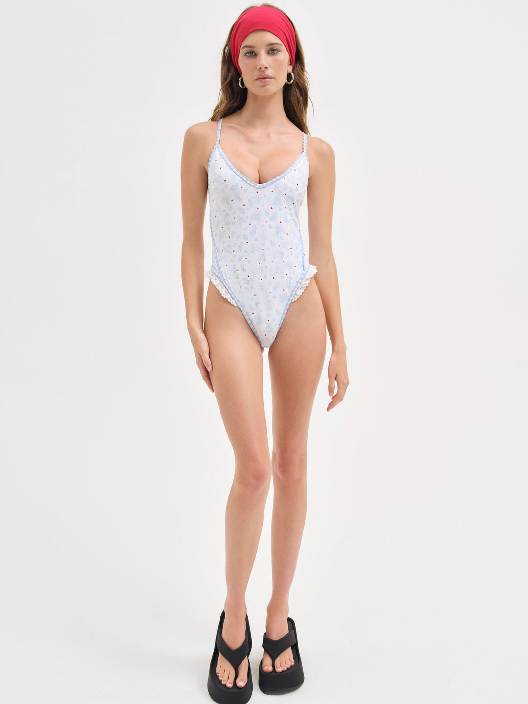 Strappy One Piece Swimsuit Blue