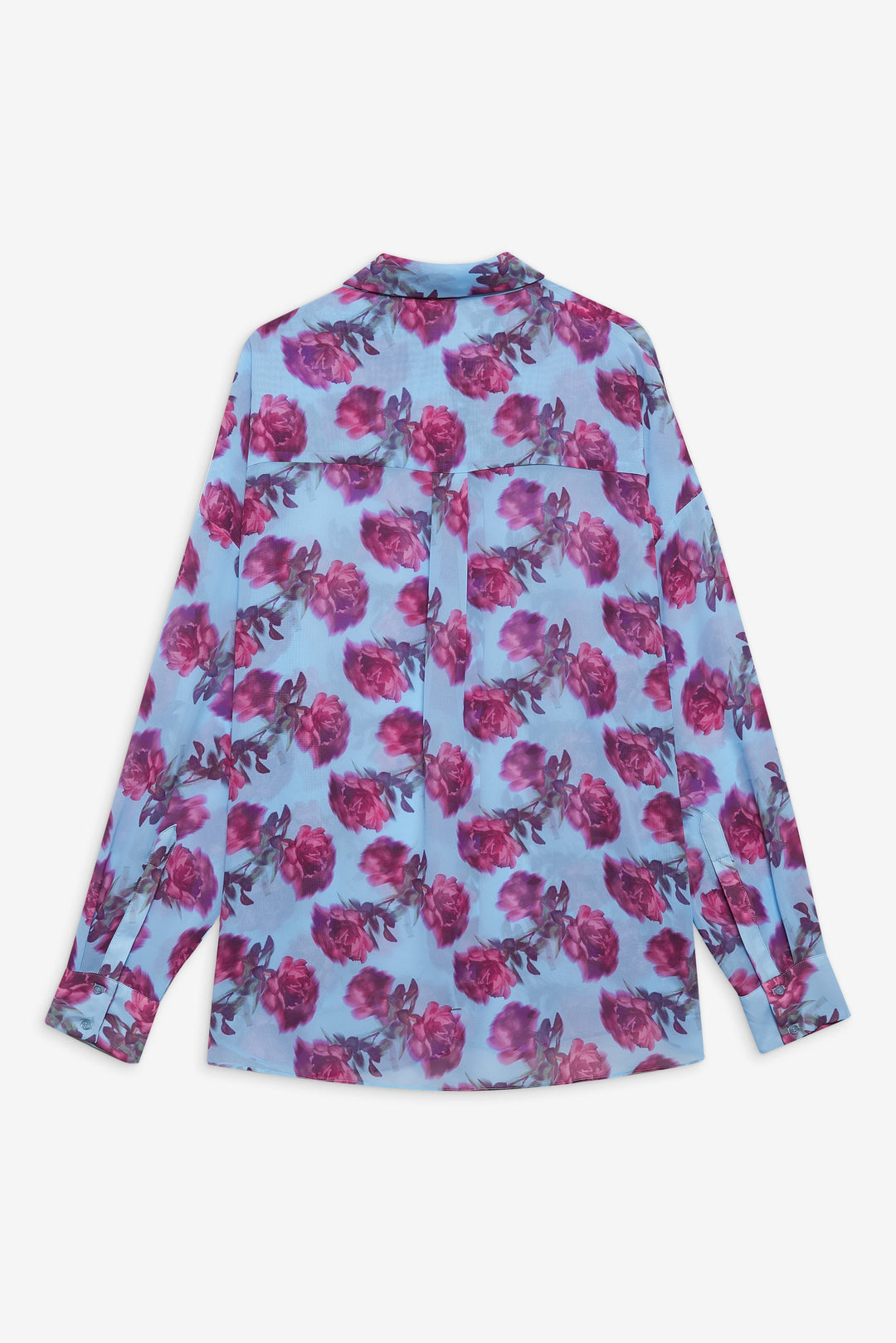 Floral Stems Button-Down Top Blue