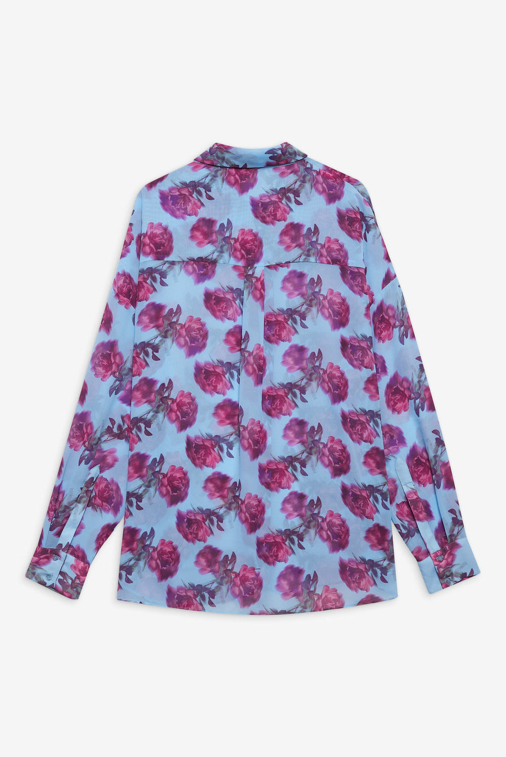 Floral Stems Button-Down Top Blue