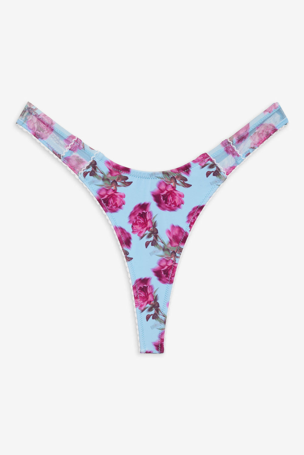 Floral Stems Bikini Bottom Blue