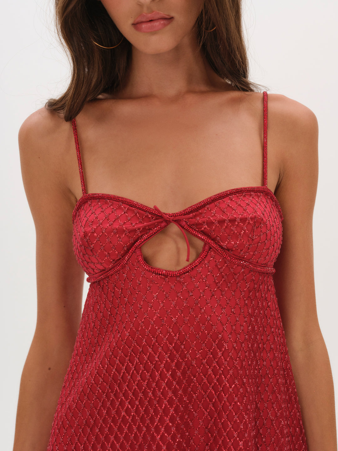 Glitter Slip Dress Red