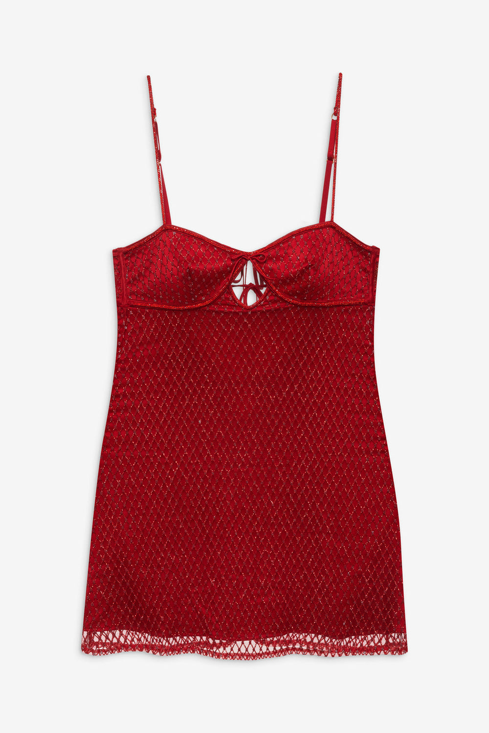 Glitter Slip Dress Red