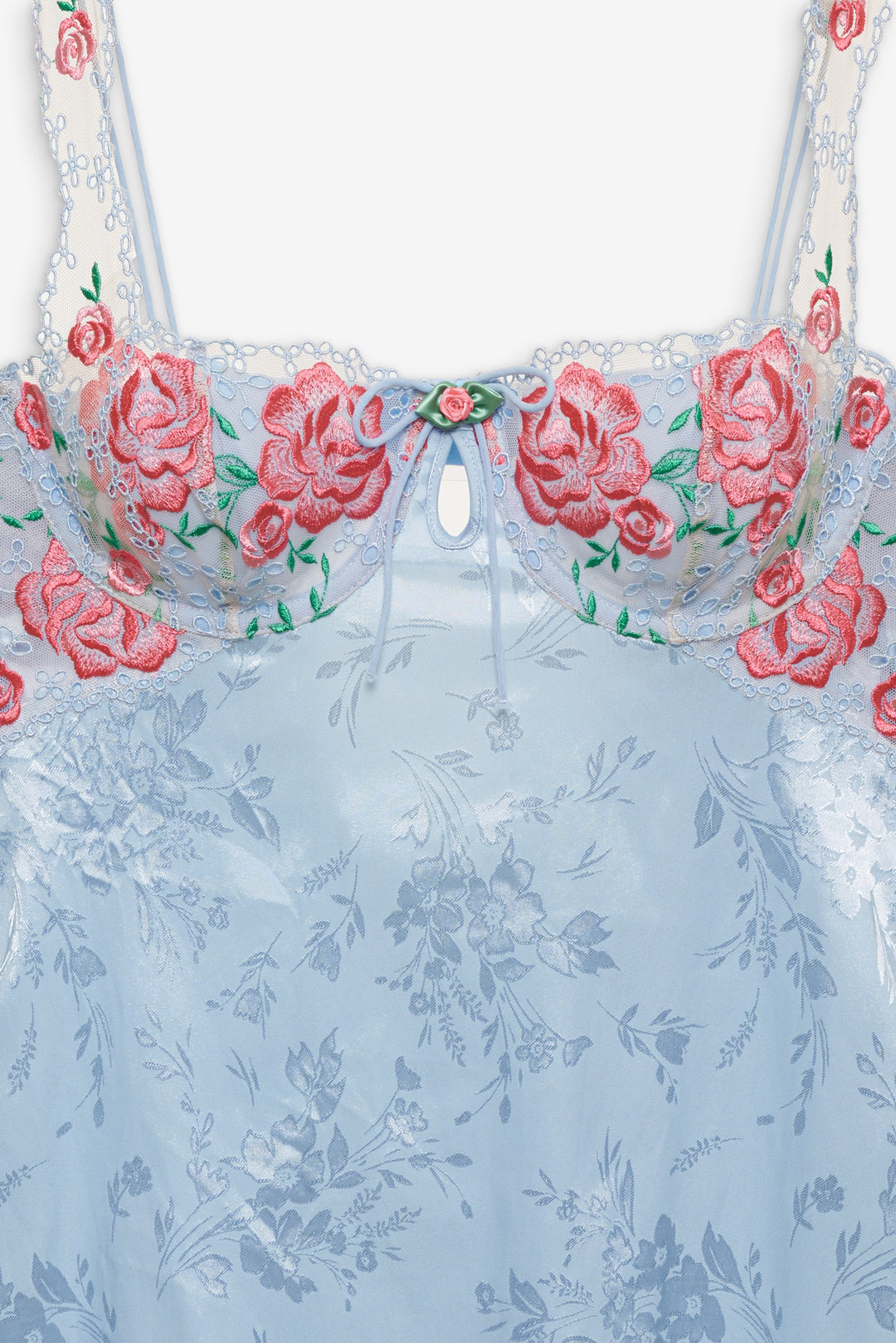 Vintage Rose Eyelet Slip Blue