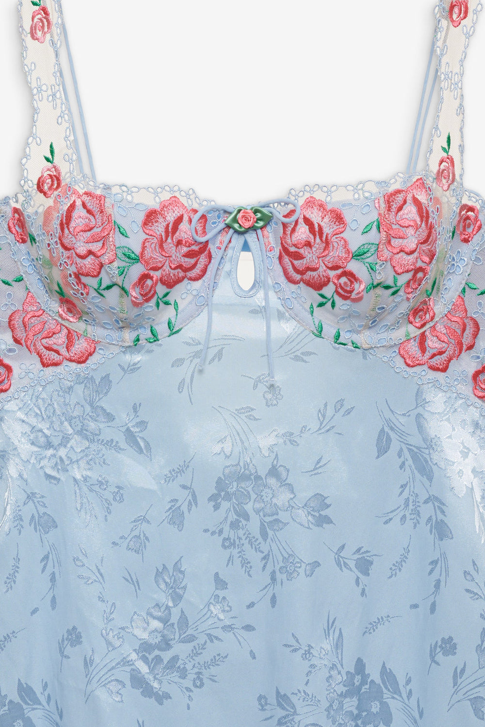 Vintage Rose Eyelet Slip Blue
