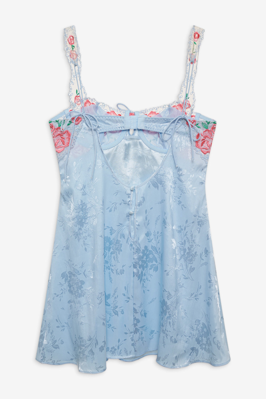 Vintage Rose Eyelet Slip Blue